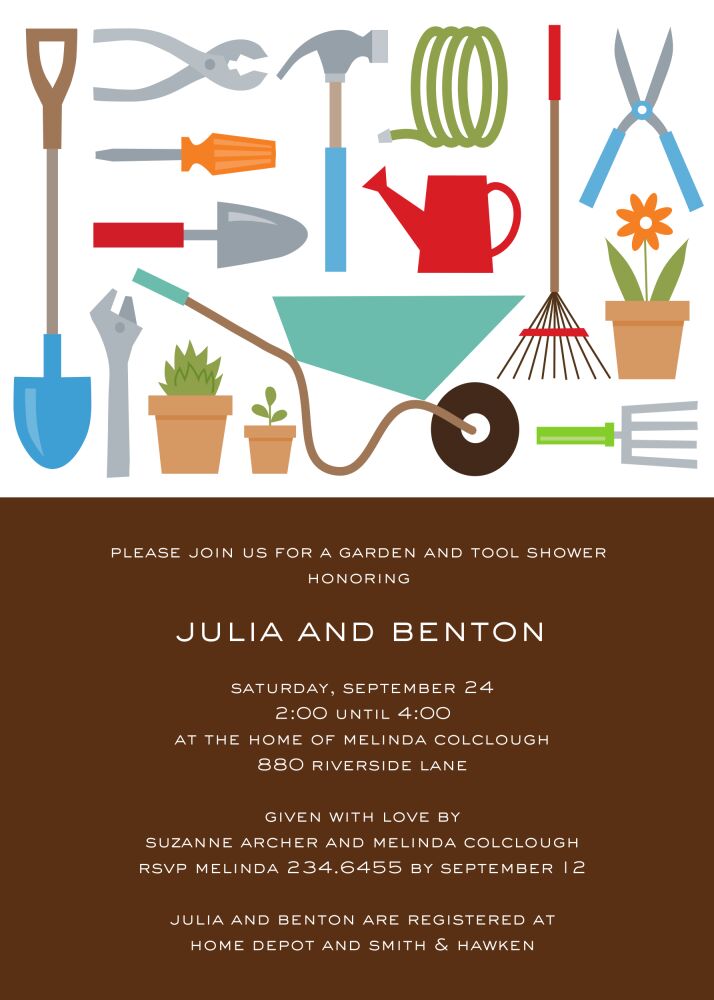Tool And Garden Shower Invitation