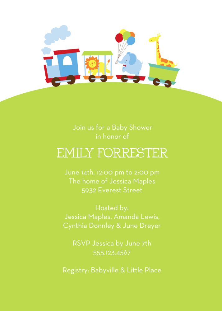 Chuggin' Along Invitation