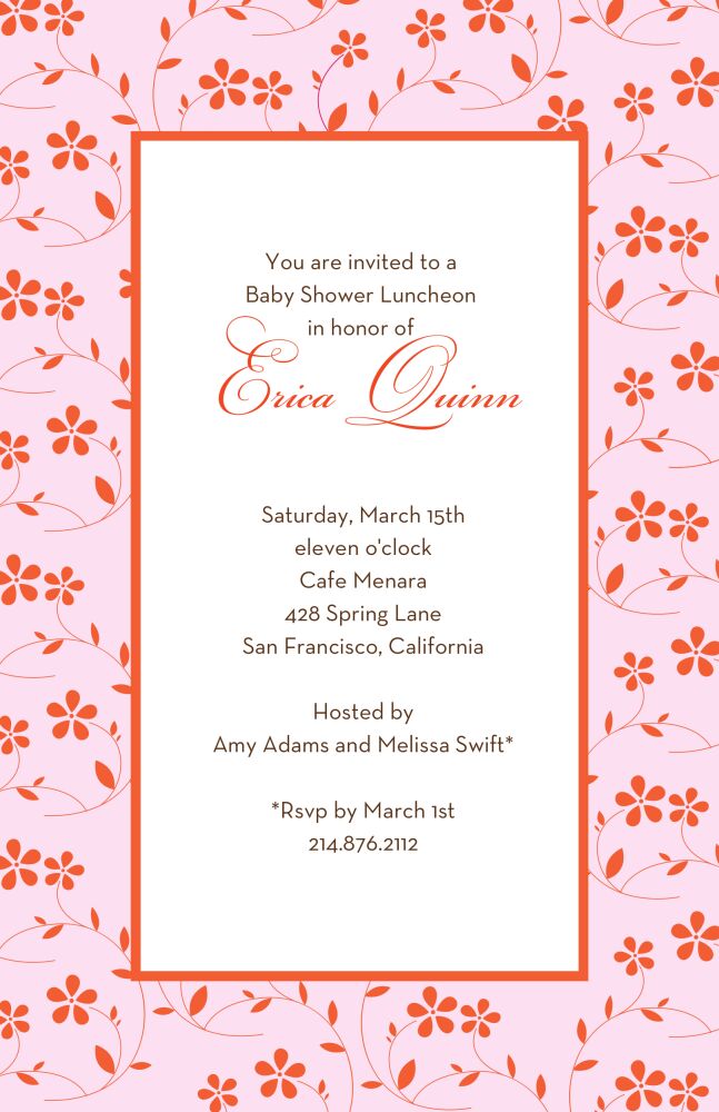 Floral Whisper - Pink Invitation