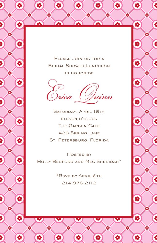 Lattice Bloom - Pink Invitation