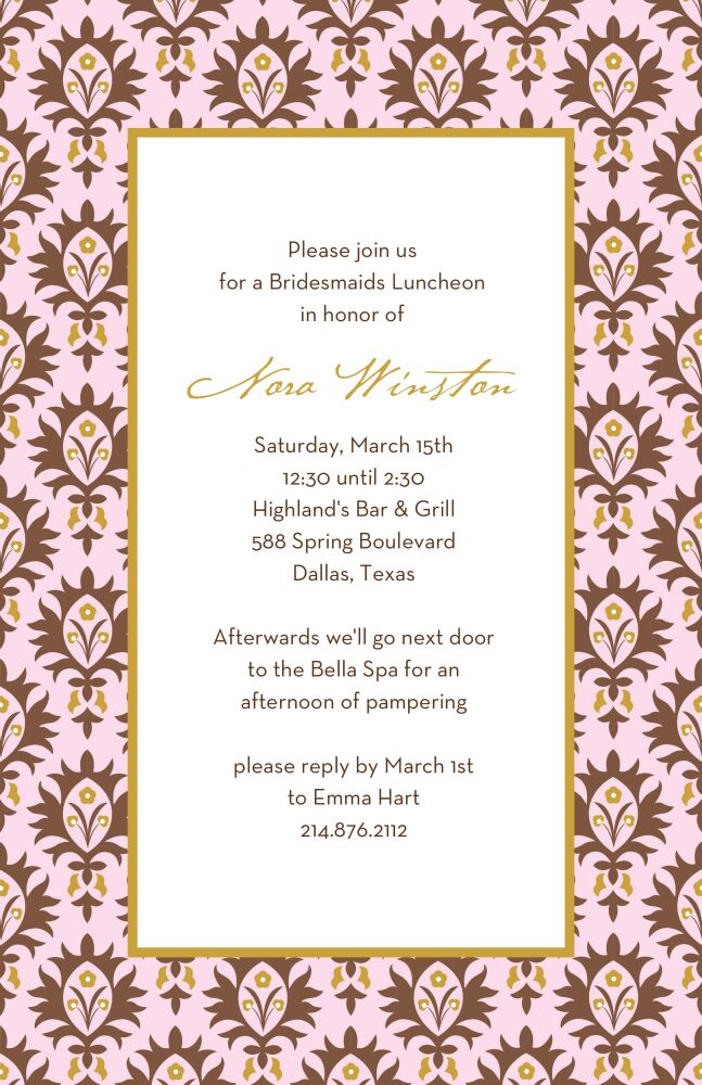Chateau Orleans - Pink Invitation