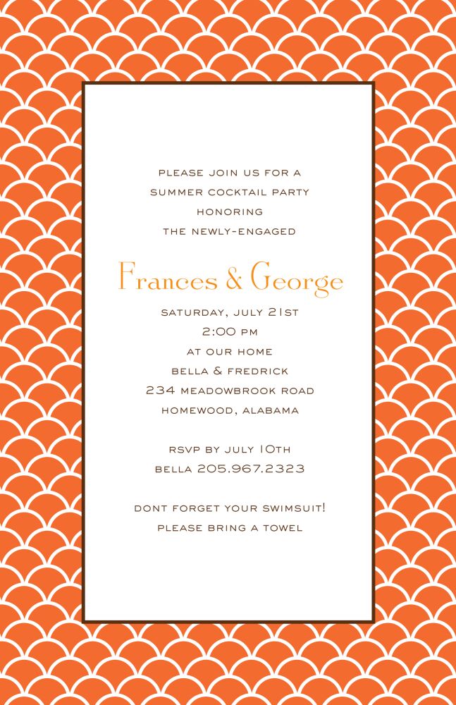 Mermaid - Orange Invitation