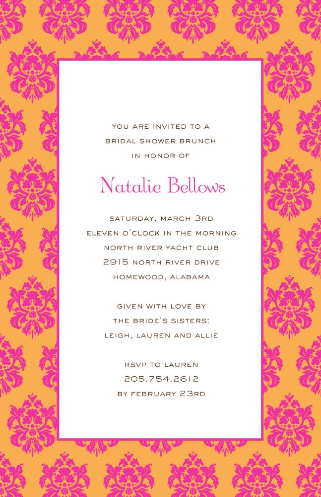 Adelaide - Orange Invitation