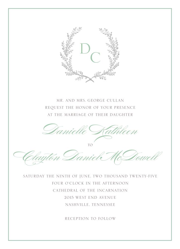 Provincial Garland Wedding Invitation