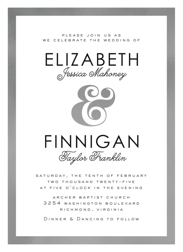 Bold And Bright Foil Pressed Invitation