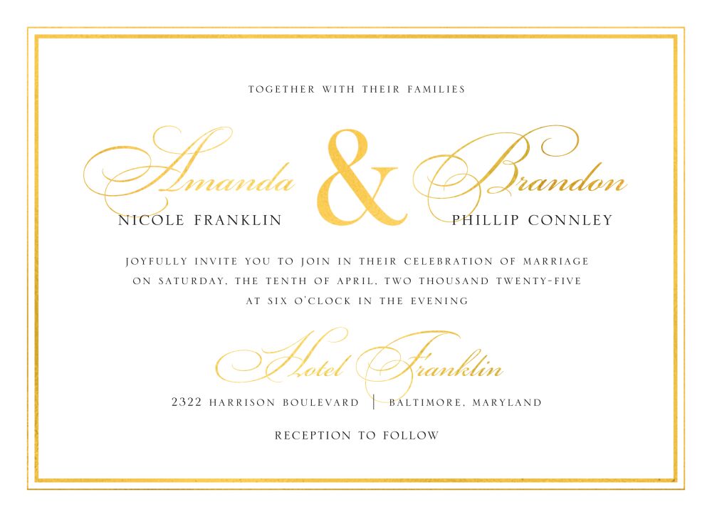 Classic Shine Foil Pressed Invitation