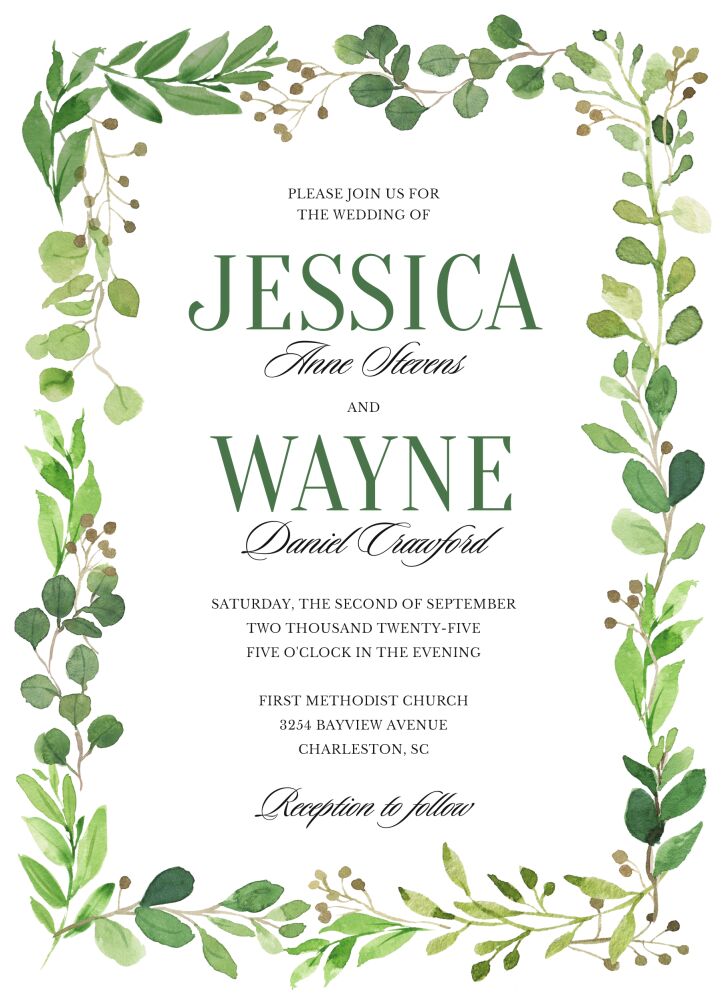 Painted Foliage Invitation