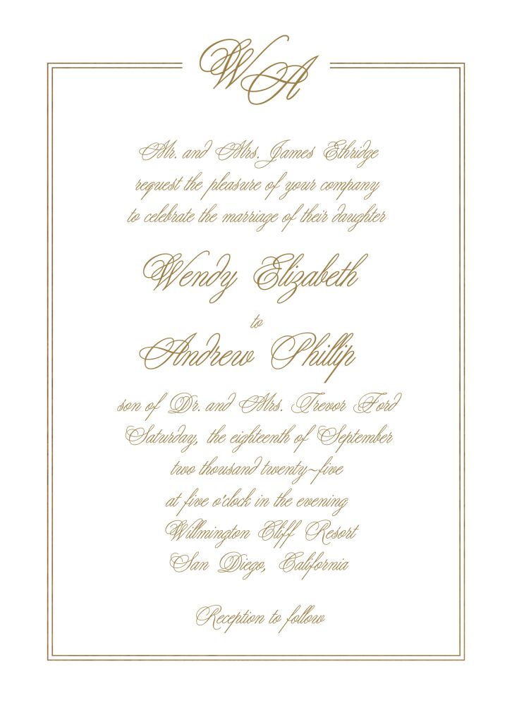 Intertwined Love Foil Pressed Invitation