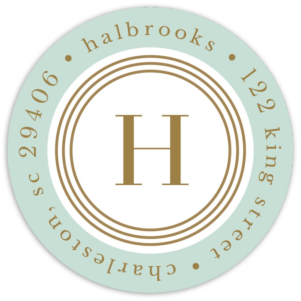 Charlotte - Mint Round Address Sticky