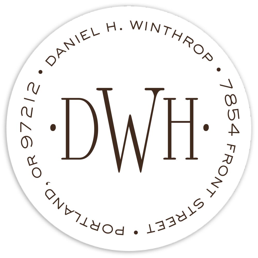 Clean & Simple Round Address Sticky