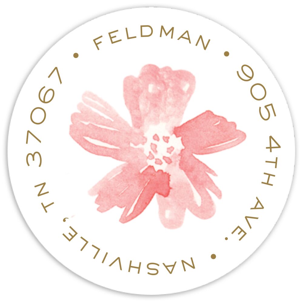 Spring Terrace Round Address Sticky