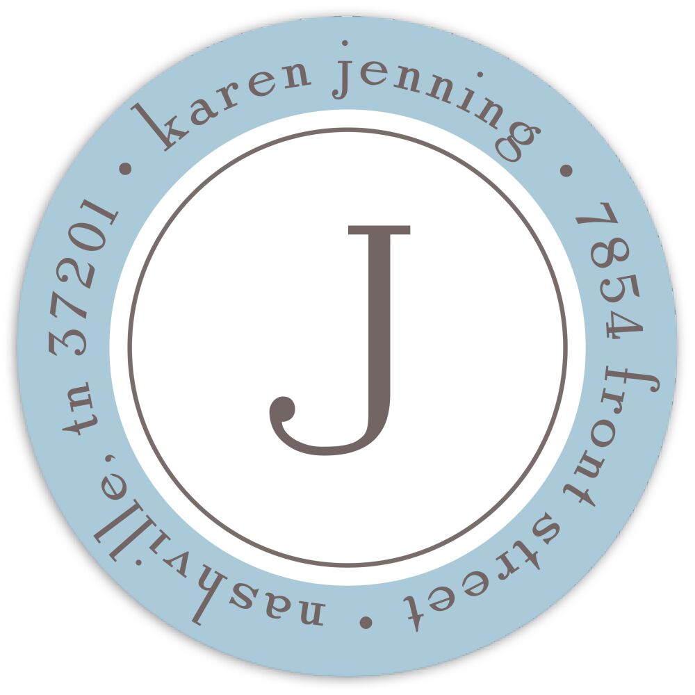 Etched In Love Round Address Sticky