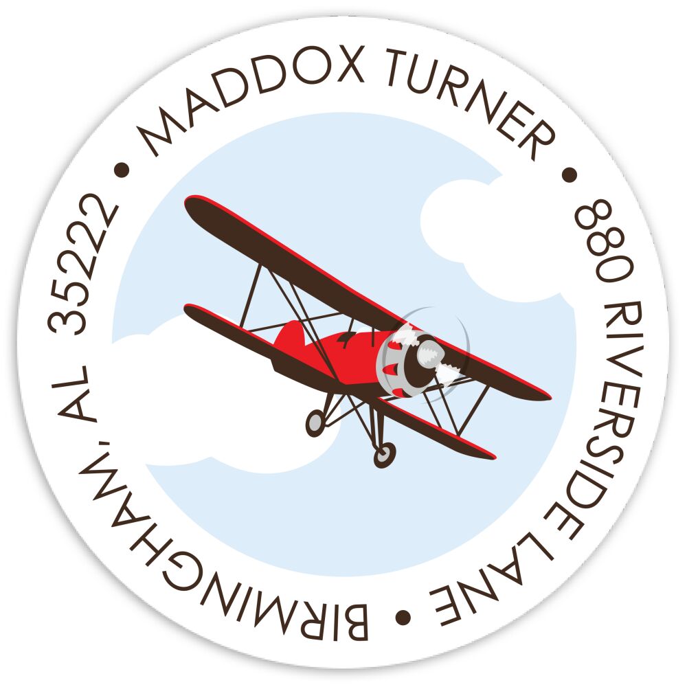 High Flyin' Fun Round Address Sticky
