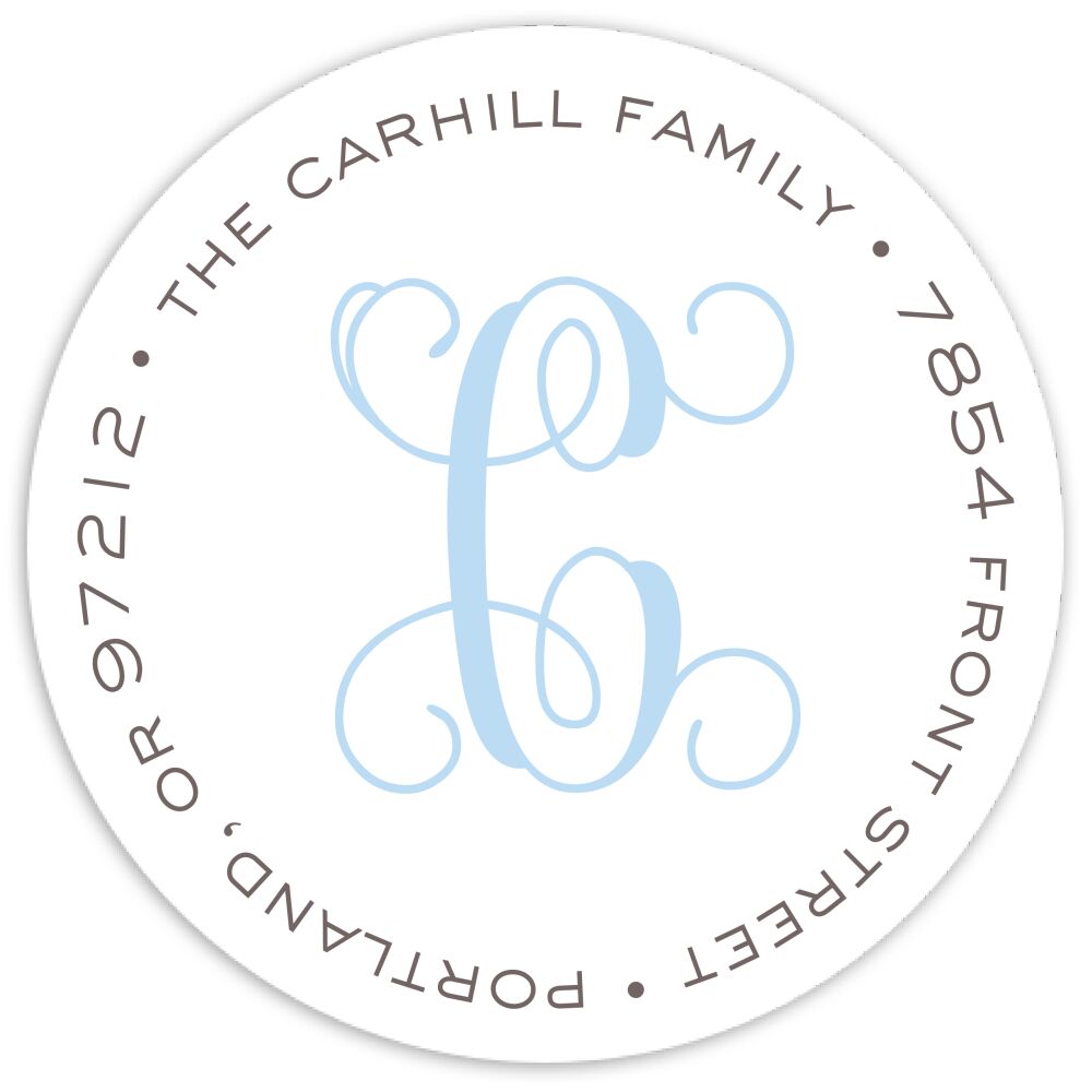 Clean & Simple Round Address Sticky