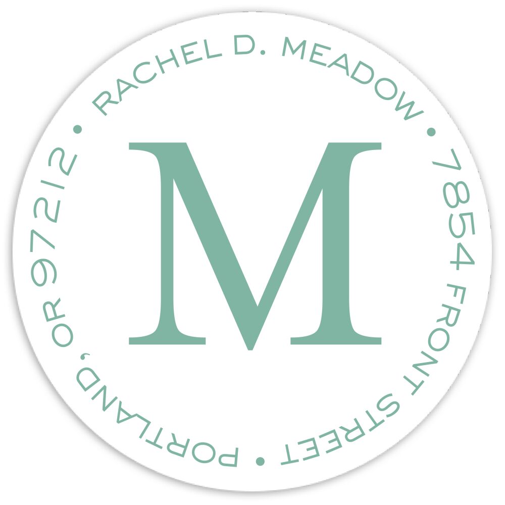 Clean & Simple Round Address Sticky