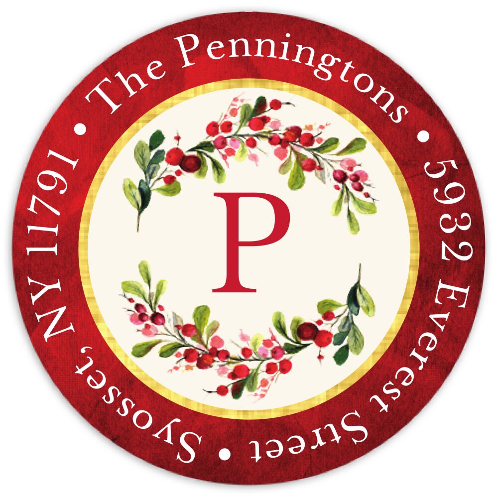 Gorgeous Garland Round Address Sticky