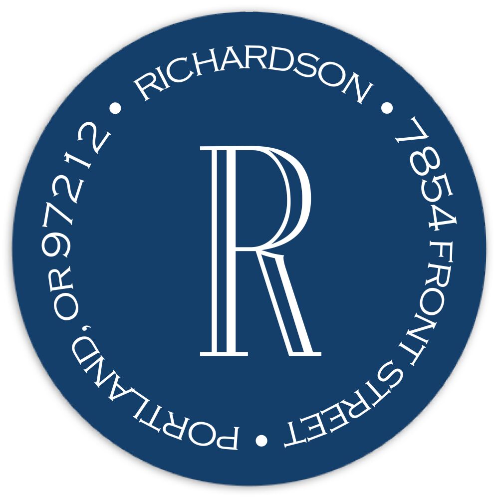 Colorblock - Blue Round Address Sticky