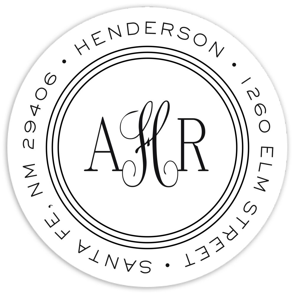 Hampton - White Round Address Sticky