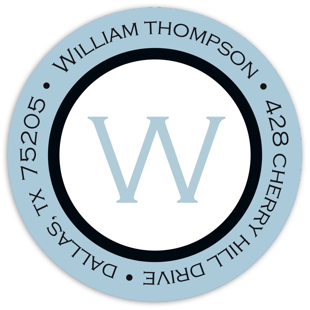 Simple Frame - Slate Round Address Sticky