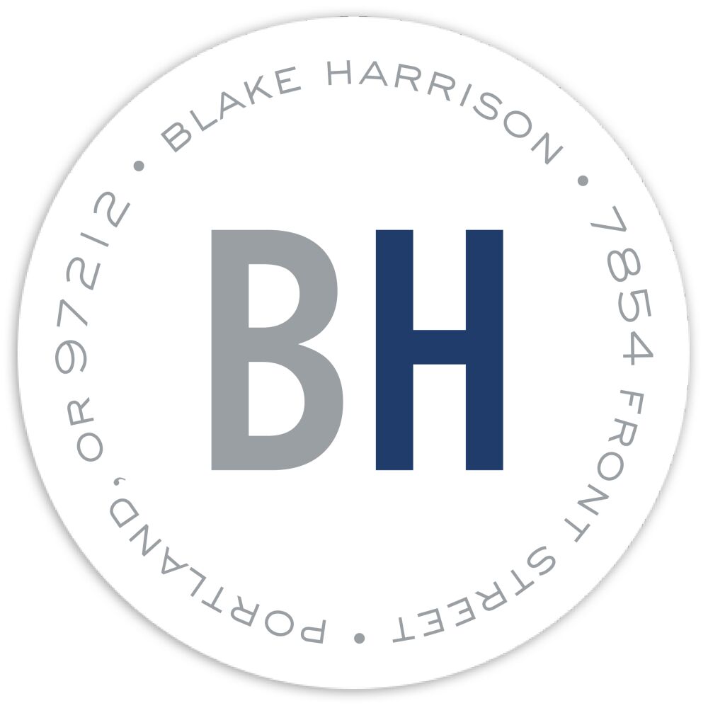 Stacked Name Round Address Sticky