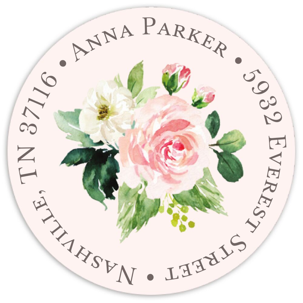 Lovely Letters Round Address Sticky