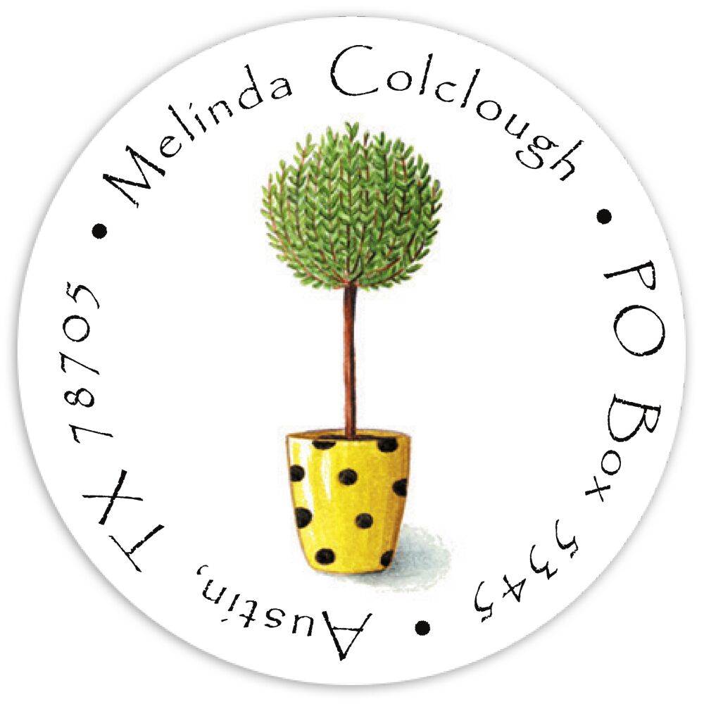 Tiny Rosemary Round Address Sticky