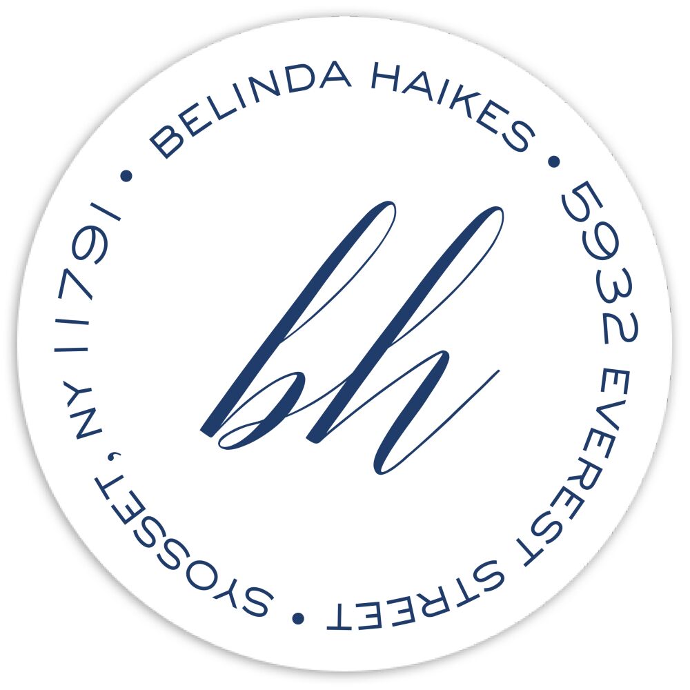 Signature Style Round Address Sticky