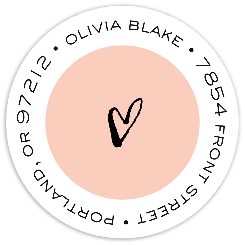 Tiny Heart Round Address Sticky