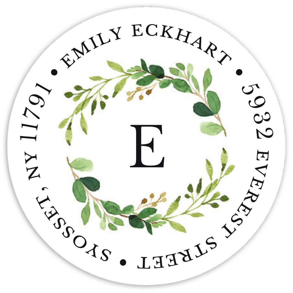 Graceful Boughs Round Address Sticky 