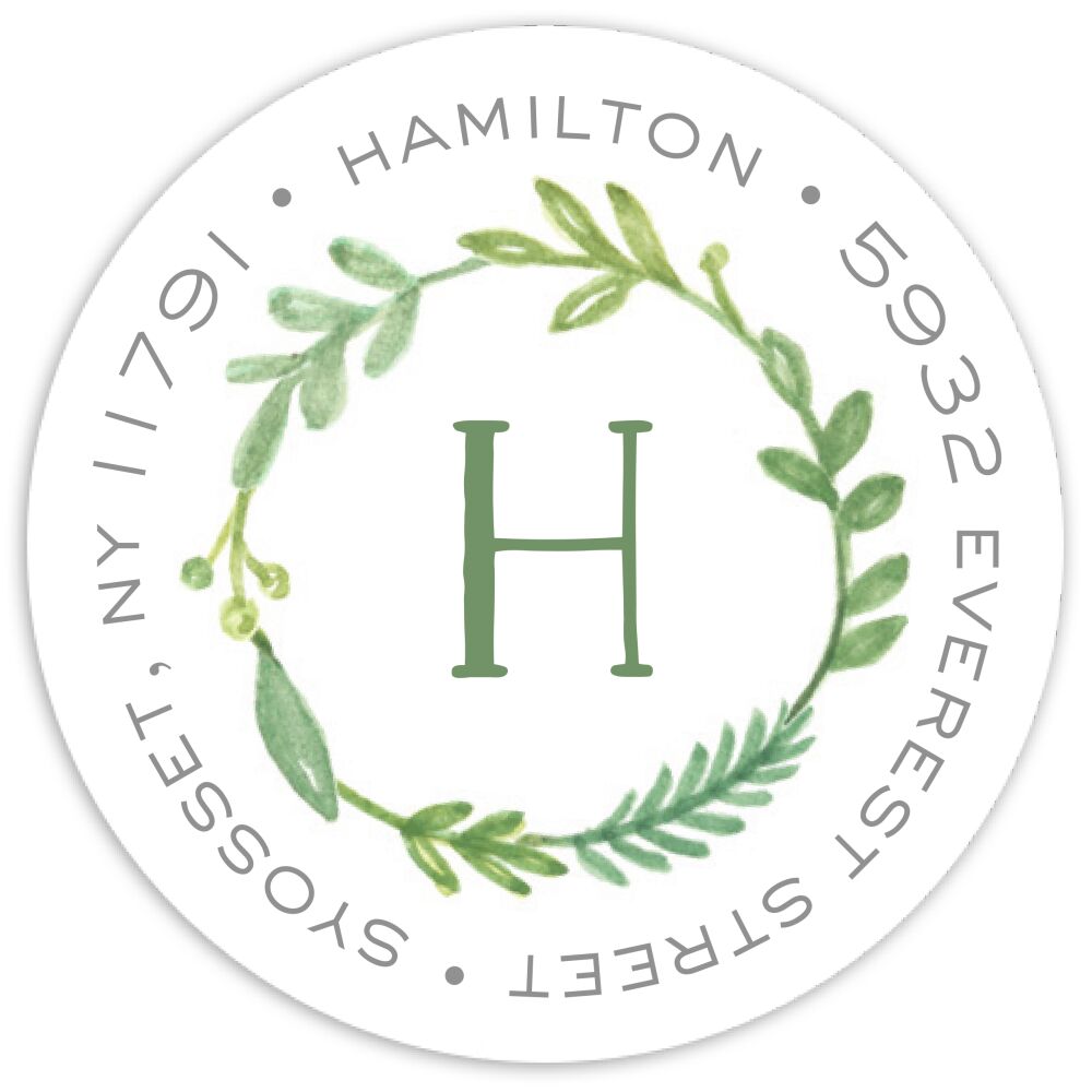 French Garden Round Address Sticky 