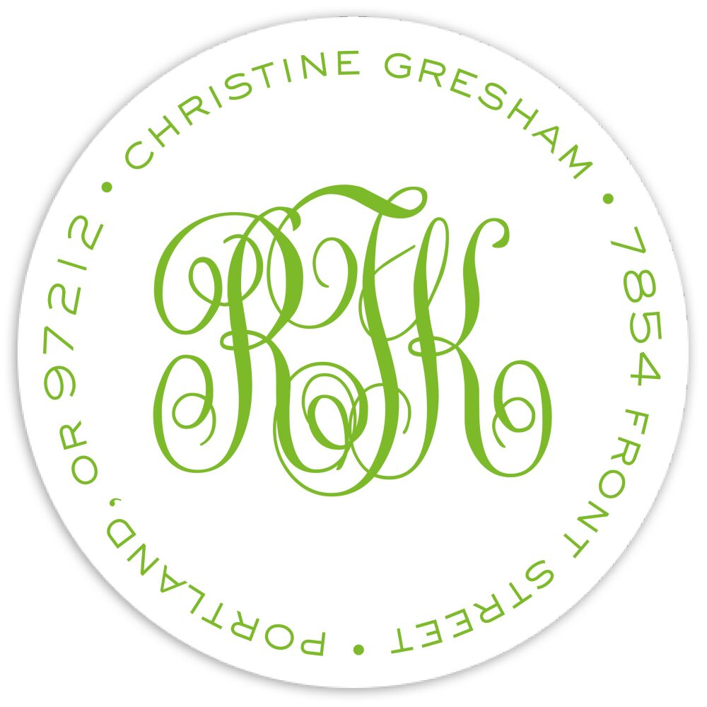 Clean & Simple Round Address Sticky
