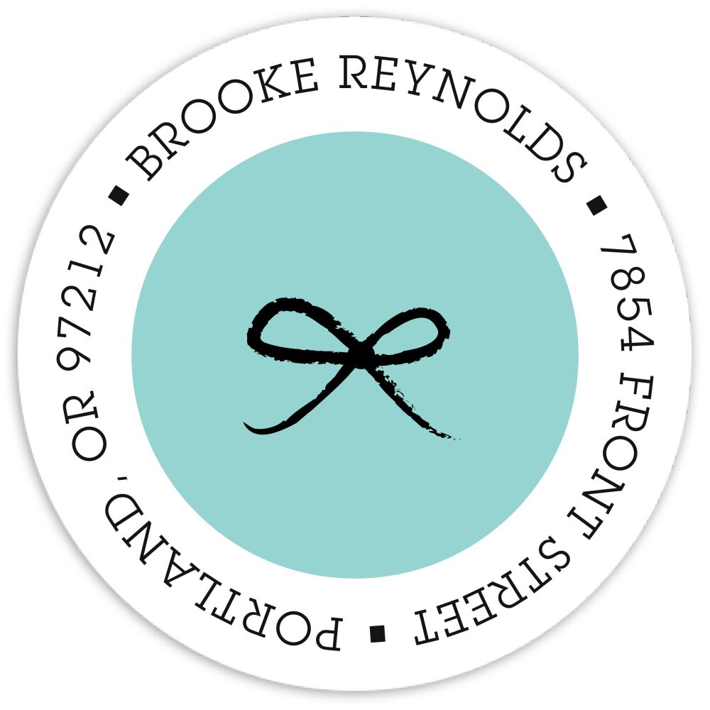 Tiny Bow Round Address Sticky