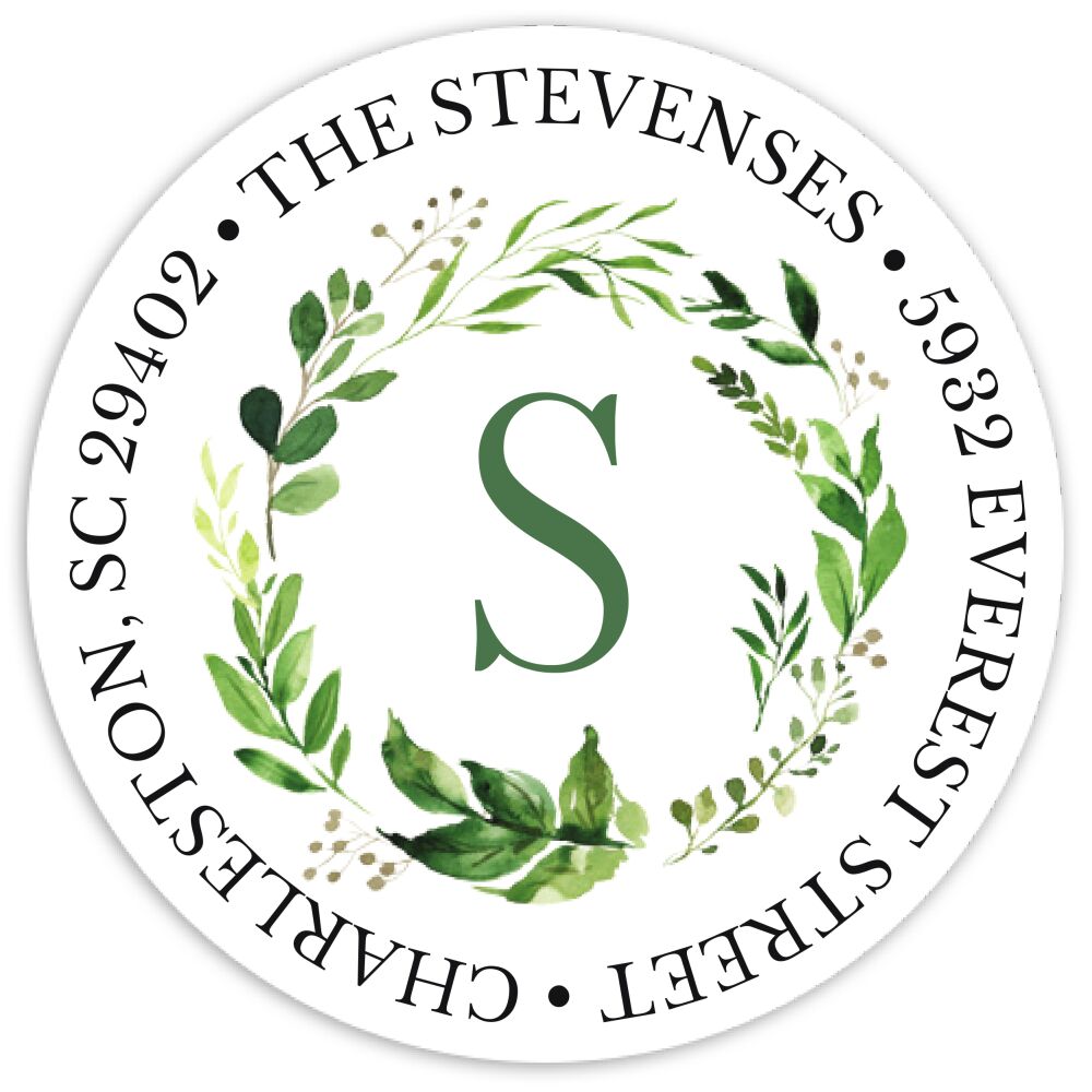 Painted Foliage Return Address Sticker