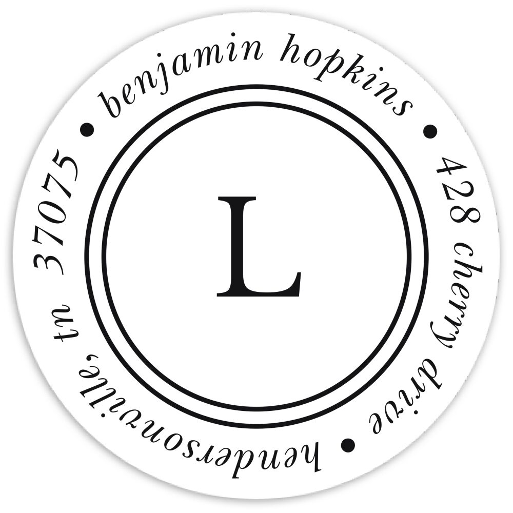 Double Line Round Address Sticky