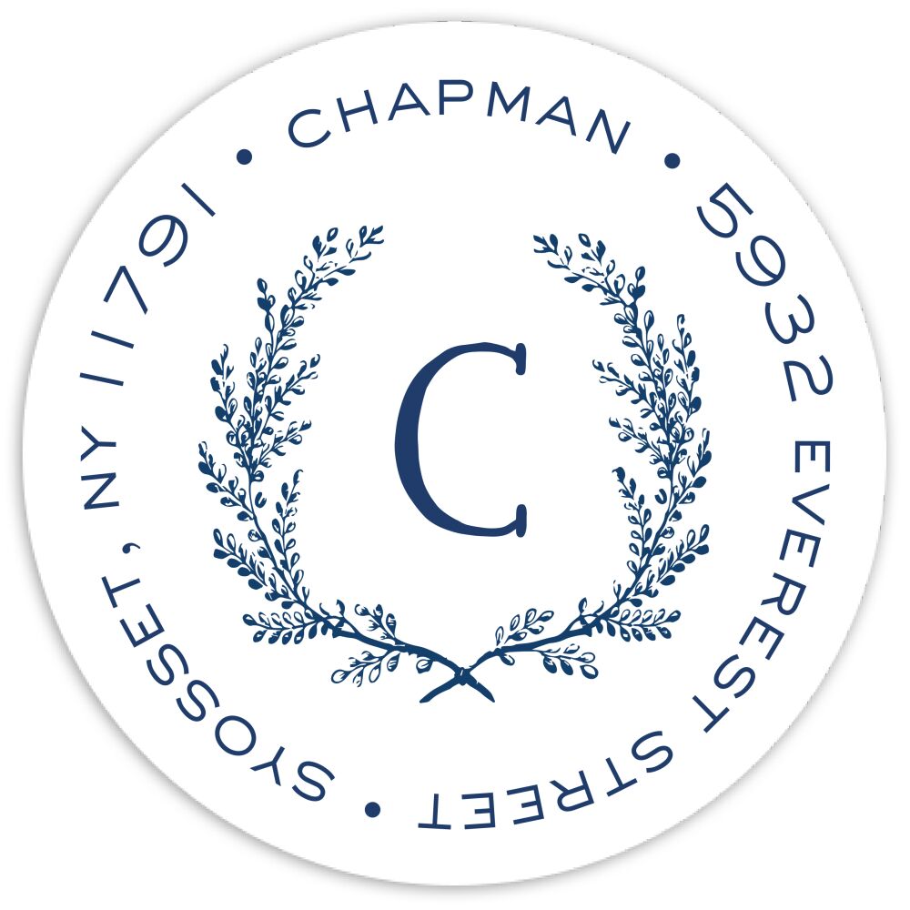 Provincial Wreath Round Address Sticky