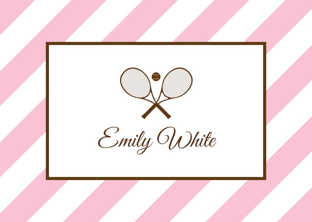 Pink Diagonal Stripes Flat Enclosure Card