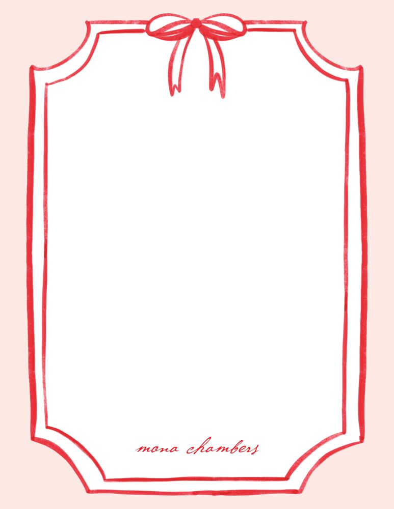 Noted Bow Border Flat Note