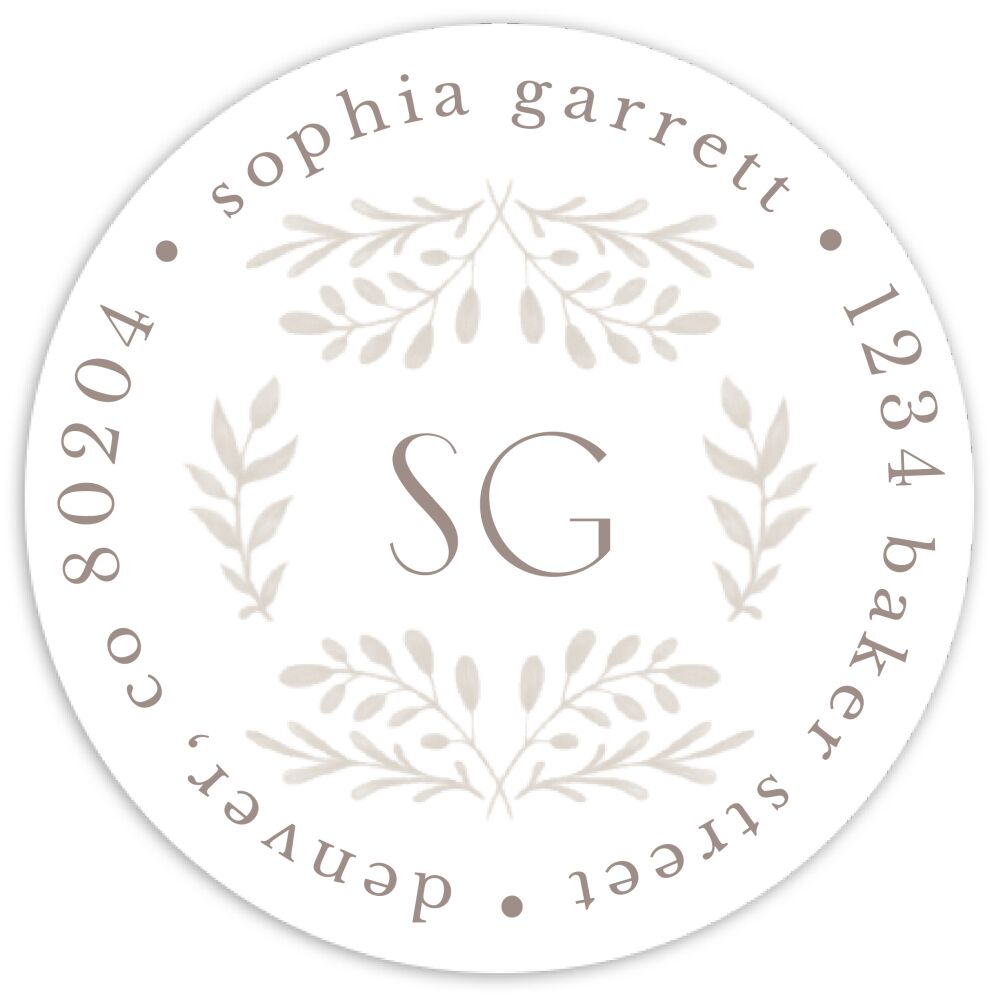Heirloom Ivy Round Address Sticky