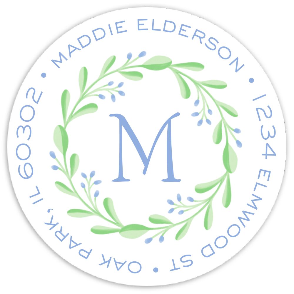 Budding Blooms Round Address Sticky