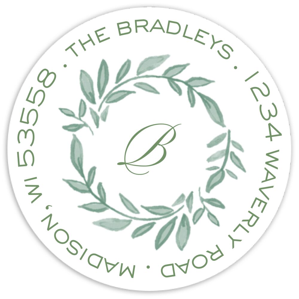Little Leaf Border Return Address Sticky