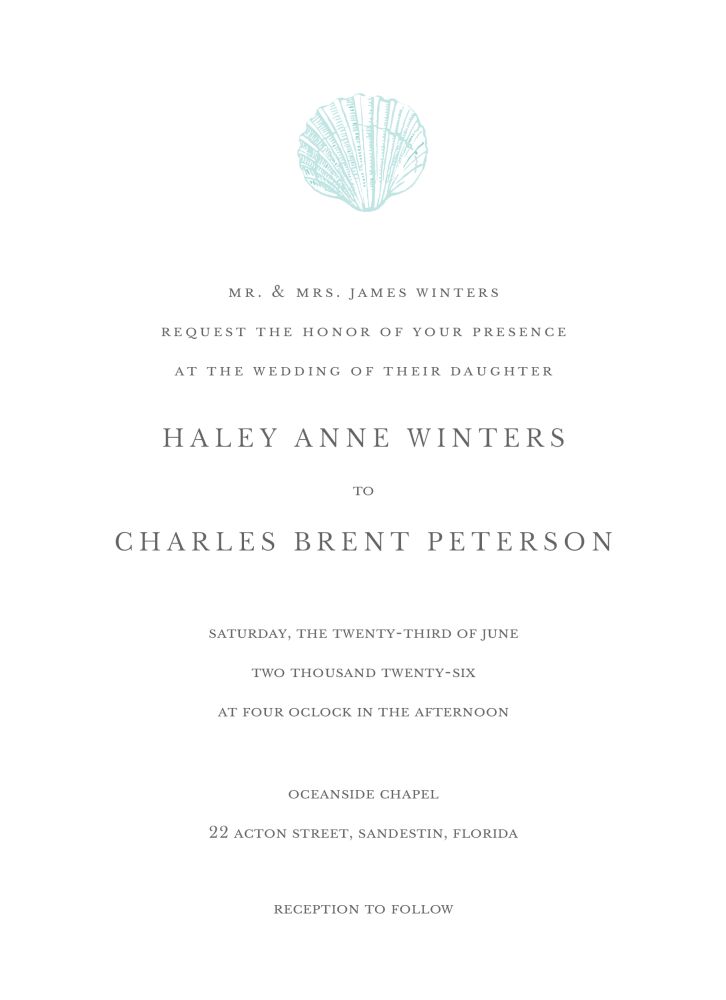 Seaside Wedding Invitation