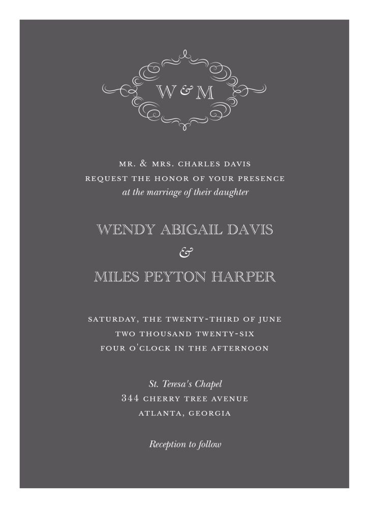 Sophisticated Flourish Invitation