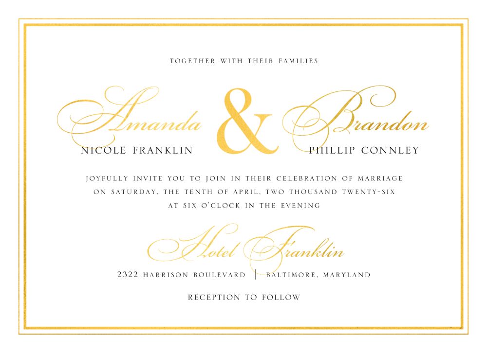 Classic Shine Foil Pressed Invitation