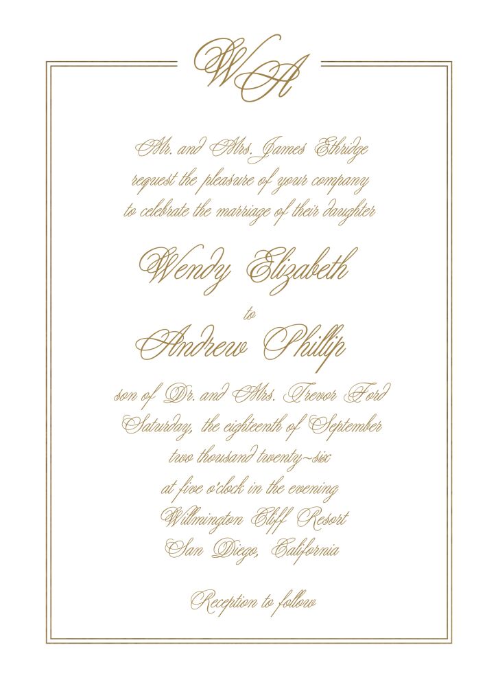 Intertwined Love Foil Pressed Invitation