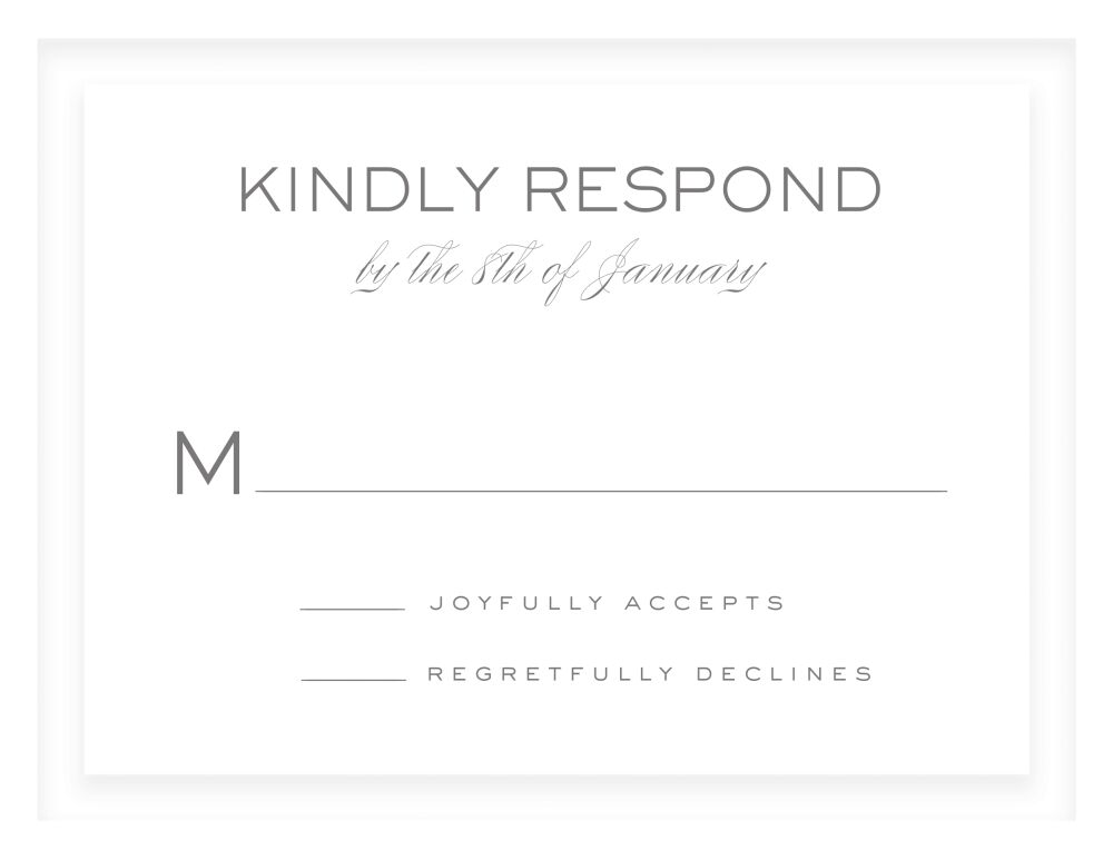 Bold Border Blind Debossed Reply Card