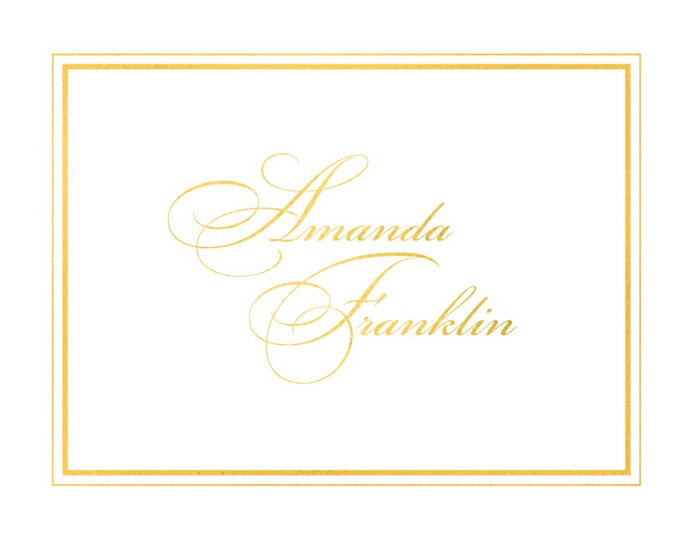 Classic Shine Foil Pressed Folded Note (shown with optional personalized foil - additional charge)