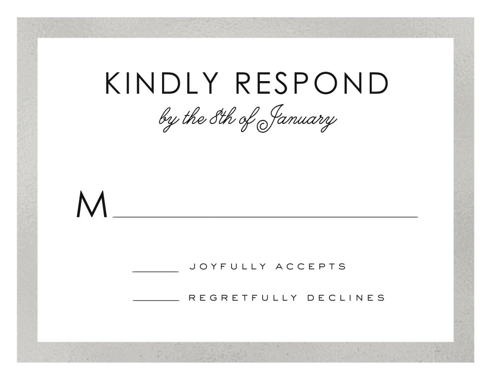 Bold And Bright Foil Pressed Reply Card