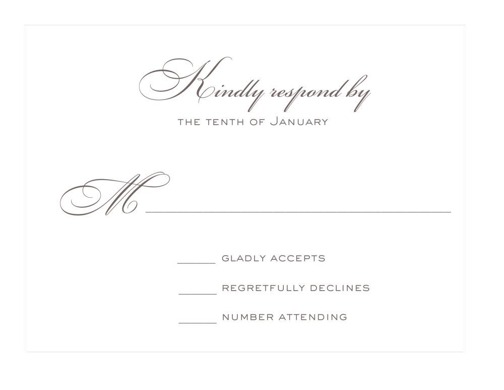 Bouquet Border Blind Debossed Reply Card