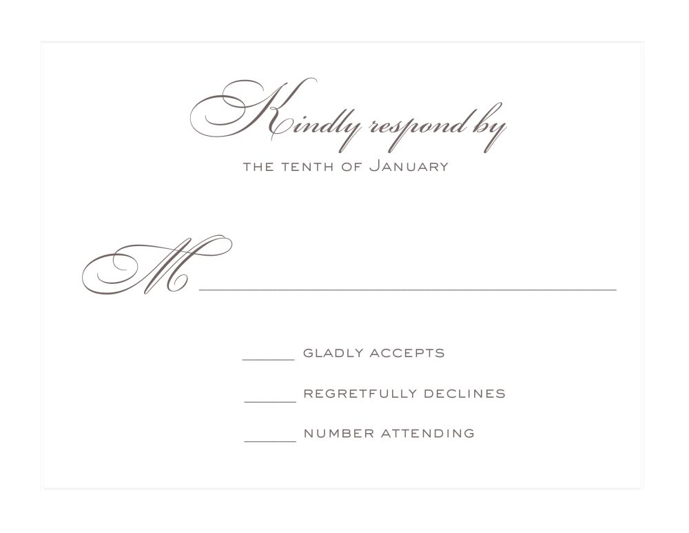 Bouquet Border Blind Debossed Reply Card
