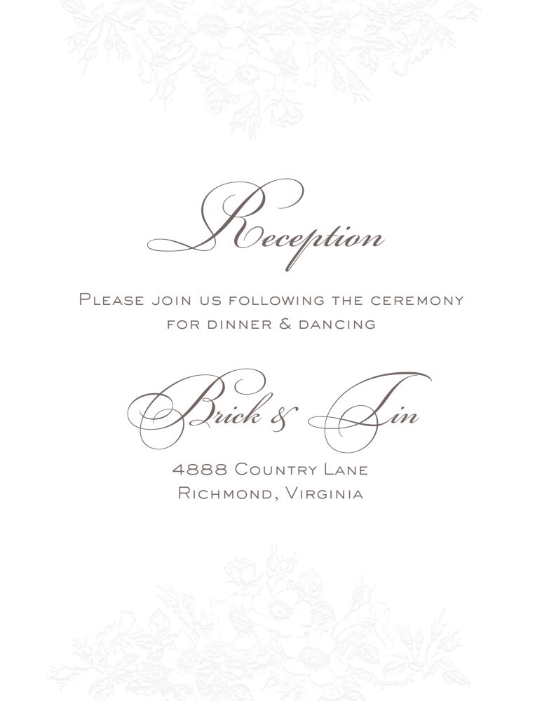 Bouquet Border Blind Debossed Reception Card